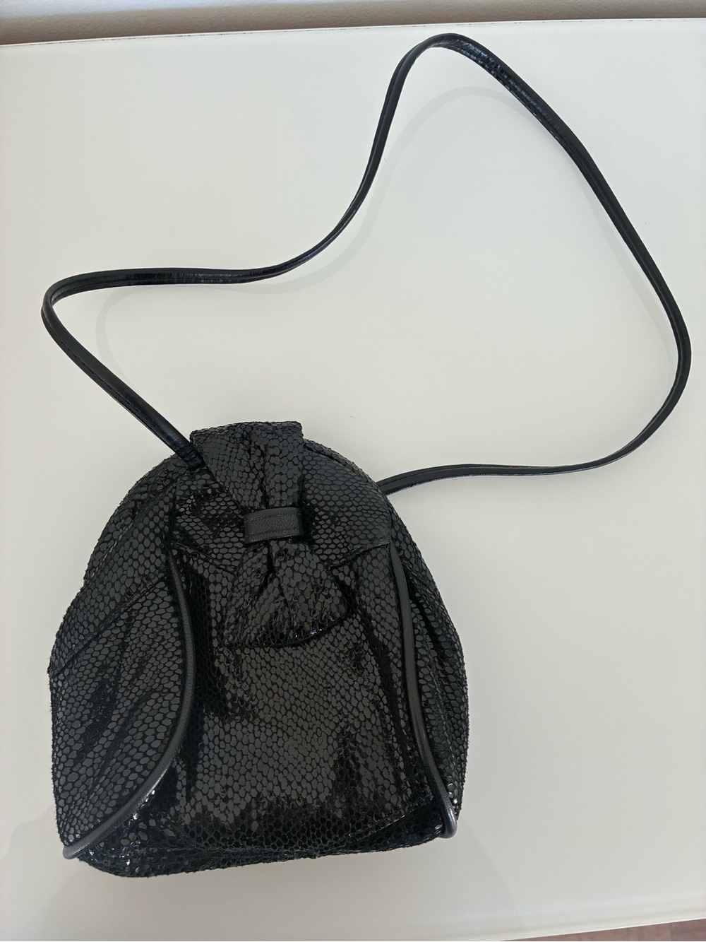 Vintage Bags By Pinky Shoulder Women Black Leather Mini  Shoulder Bag